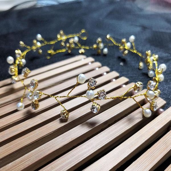 

hair clips & barrettes fashion crystal pearl bridal crown tiaras gold silver color pins for women headwear wedding bride jewelry accessories, Golden;silver