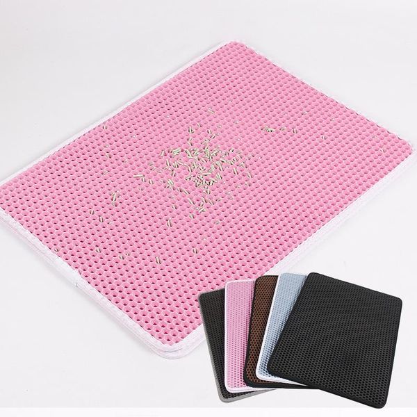 

pet cat litter mat waterproof double layer pad bed non-slip trapping clean mats house for cats accessories beds & furniture