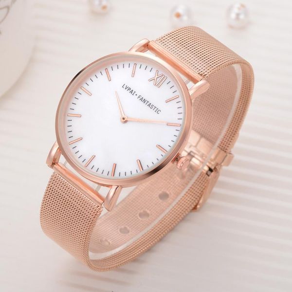 

wristwatches rose gold women's watch casual ladies bayan kol saati, Slivery;brown