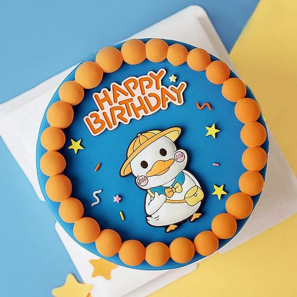 

other festive & party supplies cartoon duck happy birthday cake er for children`s day baby shower gift cupcake dessert