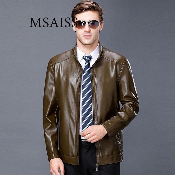 

men's fur & faux msaiss middle-aged sheepskin coat plus size winter warm leather jacket male casual coats, Black