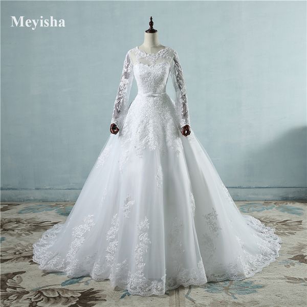 ZJ9065 2021 Vestidos de novia de vestidos de balón de marfil blanco Gran buena calidad de encaje aplicado Tulla Princesa Tamaño 2-26W