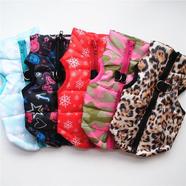 

dog apparel factory direct pet winter clothes puppy cotton-padded jacket vest traction buckle teddy vip