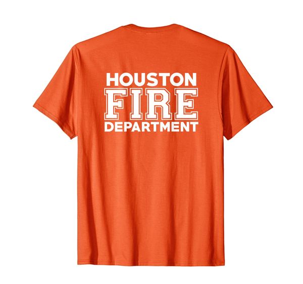 

city of houston fire department texas firefighter t-shirt, White;black
