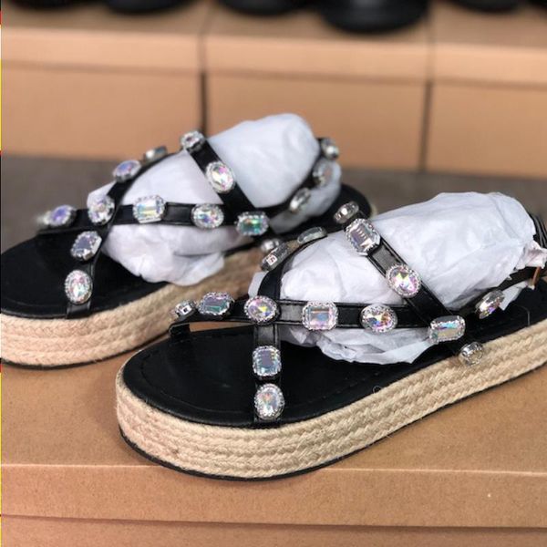 

womens luxury slipper flashtrek sandals women slides no14 pantoufle flops hausschuhe with crystals flip casual summer 35-43 shoes efomq, Black