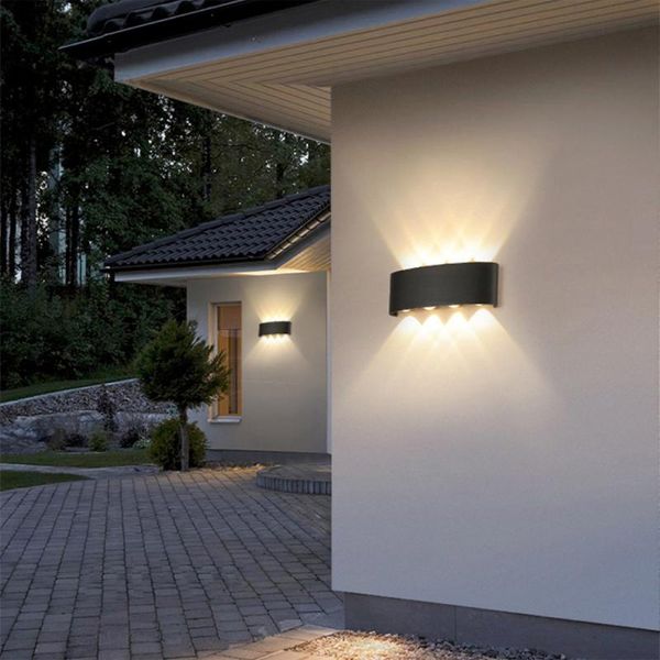 

wall lamp 4/6/8w led aluminum ip65 waterproof outdoor/indoor up down stair corridor light white warm lighting home decor