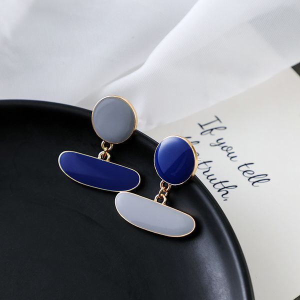 

s925 new trend silver net red circle leaf shape earrings female fashion temperament earrings jewelry, Golden