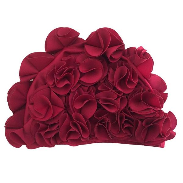

swimming caps flower petal cap women stereoscopic korean style elastic summer beach waterproof creative bathing accessories hat