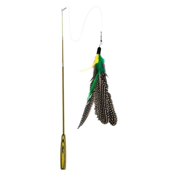 

cat toys tease wand interactive feather toy with bell for cats 5 heads