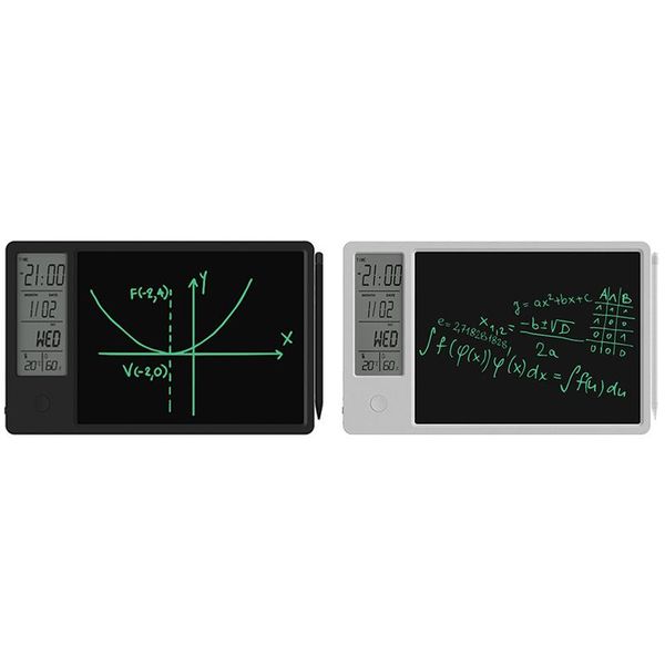

inch clock calendar lcd writing tablet digital graphic drawing weather pad temperature humidity display cell phone mounts & holders