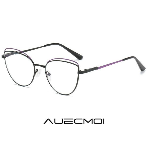 

fashion sunglasses frames vintage classic anti blue light computer cat eye glasses women myopia eyeglasses harmful blocking optical eyewear, Black