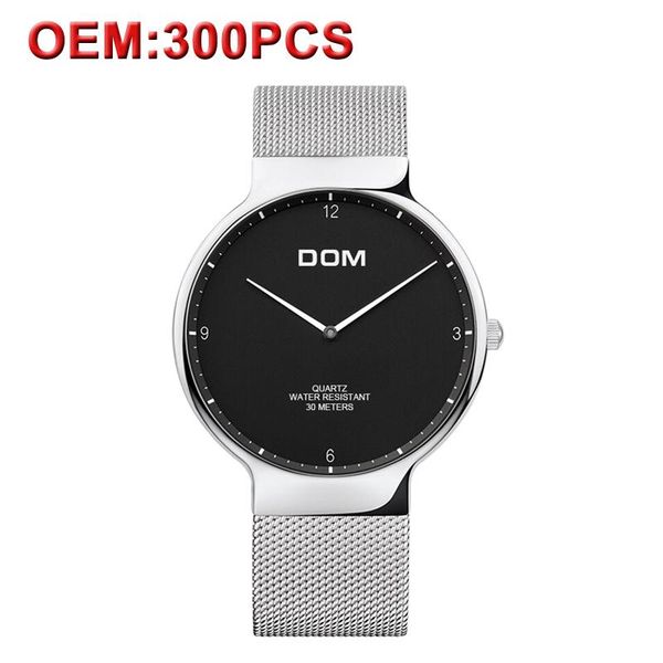 

wristwatches made your own brand stainless steel watch men quartz waterproof wristwatch fashion casual men's clock montre homme, Slivery;brown