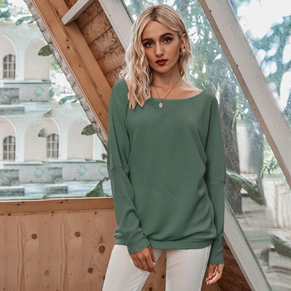 

women's t-shirt 2021 long sleeve o neck solid loose vacation style ladies t shirt spring summer casual fashion, White
