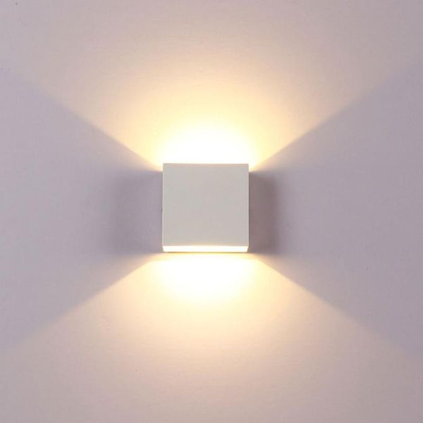 

wall lamp square led creative modern sconce indoor light decor for living room bedroom corridor stairs (white)