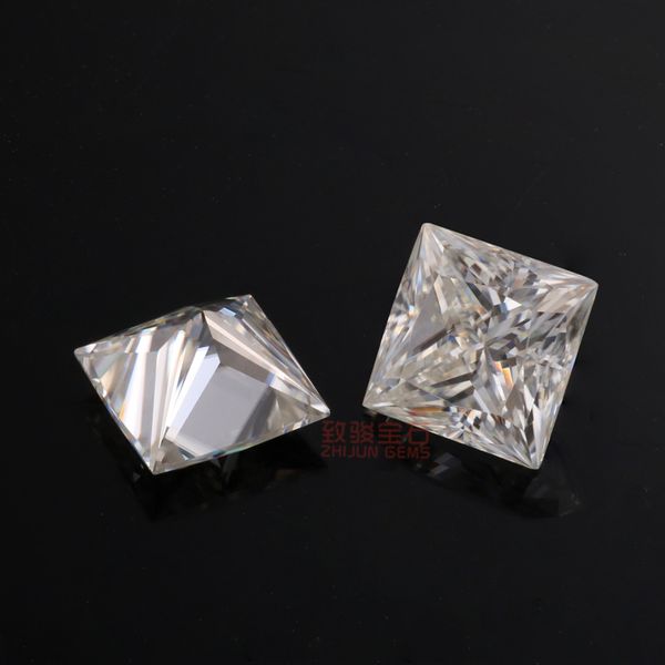 

princess cut d color moissanite loose diamond with box and certification for rings vvs1 gemstones excellent pass moissantester, Black