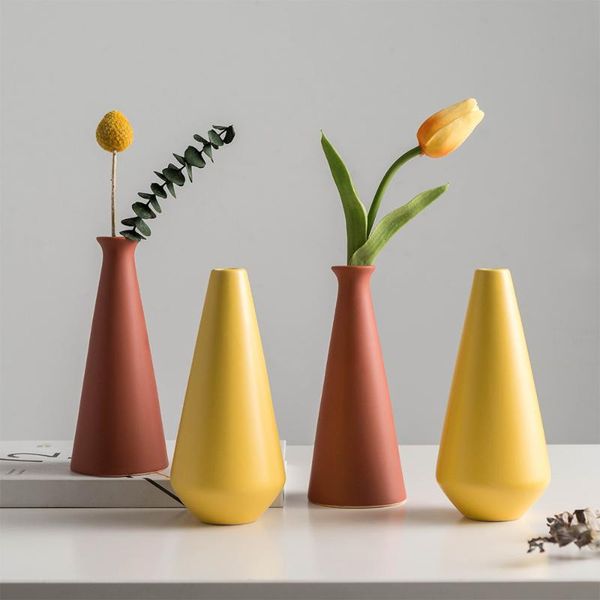 

vases nordic colorful ceramic flower vase interior plant pot support for flowers modern home decor living room decoration accessories