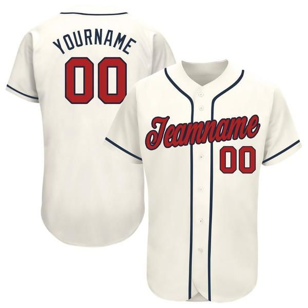 

custom cream red-navy baseball jersey, Blue;black