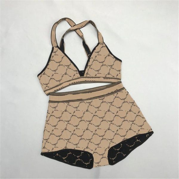 

2023 classic knitted plaid women bikini fashion letter print female swimsuit indoor outdoor elastic charm girl knit suit sets, White;black