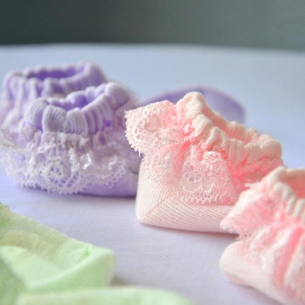 

socks 1 pair summer baby cute lace flower floral ruffle born toddler girl shoes princess girls first walkers, Pink;yellow