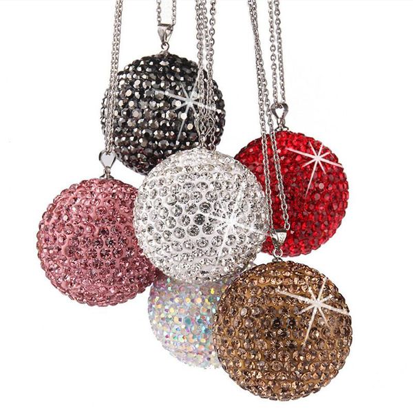 

rhinestone car ornaments crystal ball pendant decoration accessories for rearview mirror birthday gift pink interior decorations