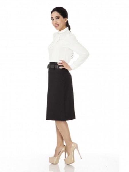 

skirts etek skirt jupe ofis 1 pleated 65 cm length, Black