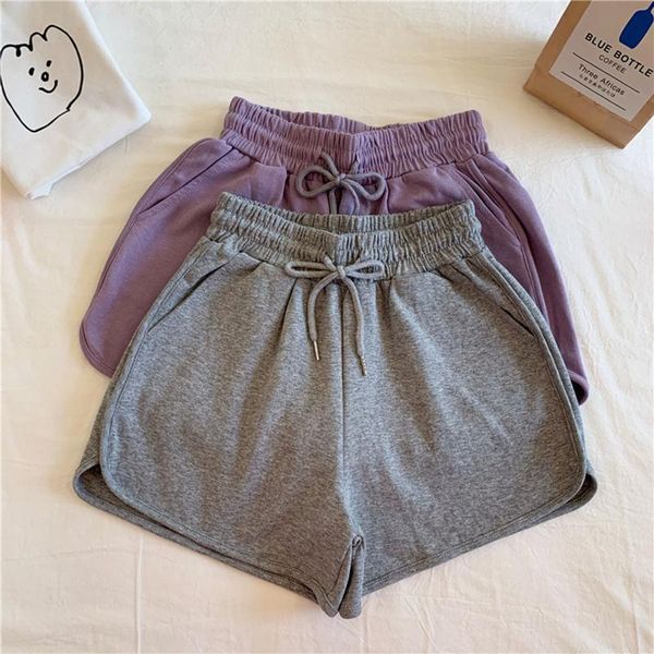 

women's shorts womens plus size comfy drawstring short pants solid casual elastic waist pocket loose femme ete #t2, White;black