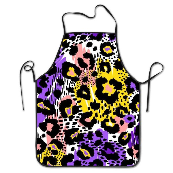 

leopard wild pattern cooking kitchen baking gardening haircut cute apron funny bib aprons for women men chef