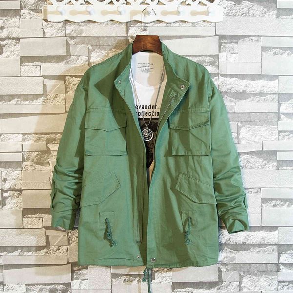 

Fashion Jacket Leisure Big Size Fat Coat Spring Men's Brand Loose City, Green