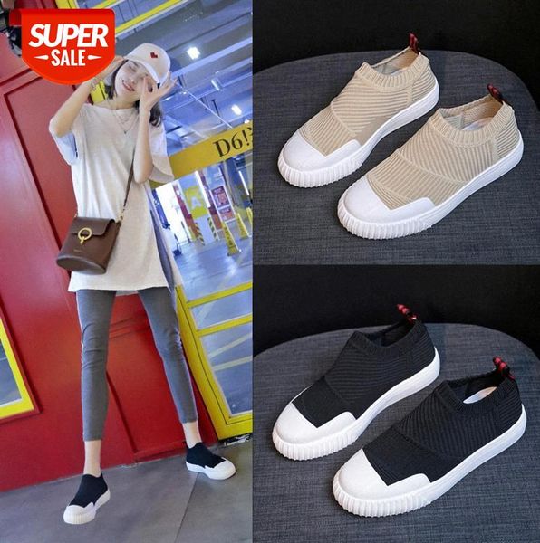 

fei woven sports shoes female korean style breathable white student board lazy 005 #og2d