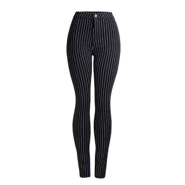 

women's jeans spring striped black pants women trousers pencil, Blue