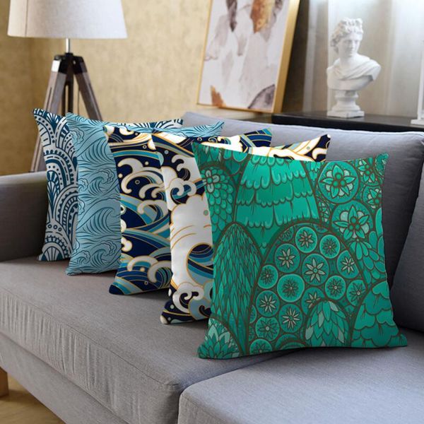 

cushion/decorative pillow fuwatacchi decorative cartoon wave square cushion cover for living room sofa decoration throw case home decor