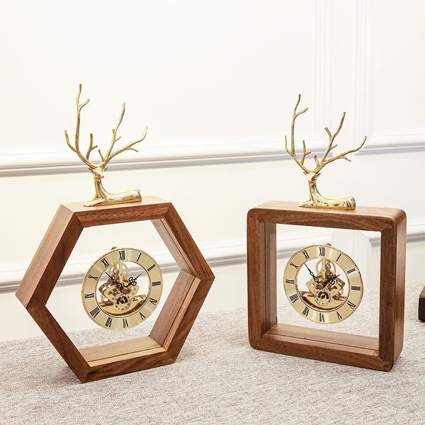 

desk & table clocks solid wood clock living room bedroom deskdecoration