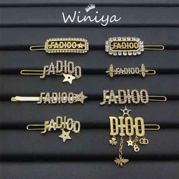 

75% off outlet online hairpin new letter edging clip women's high version net red star style hair accessories, Golden;silver