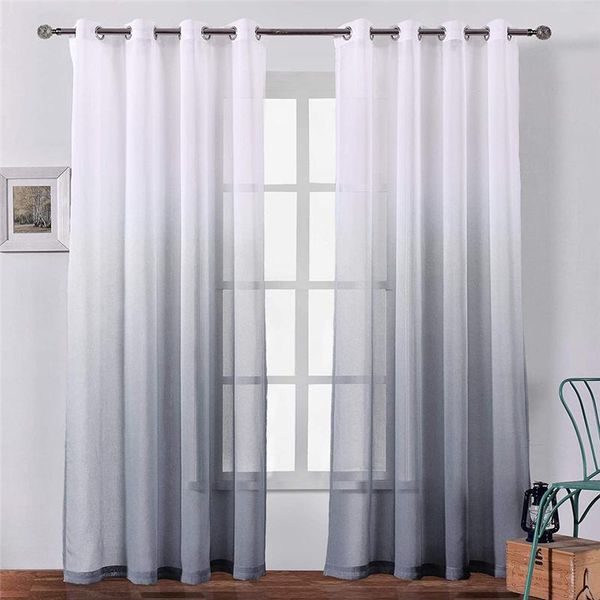 

curtain & drapes lism modern voile blue gradient color design tulle living room sliding door gray sheer drape home decor