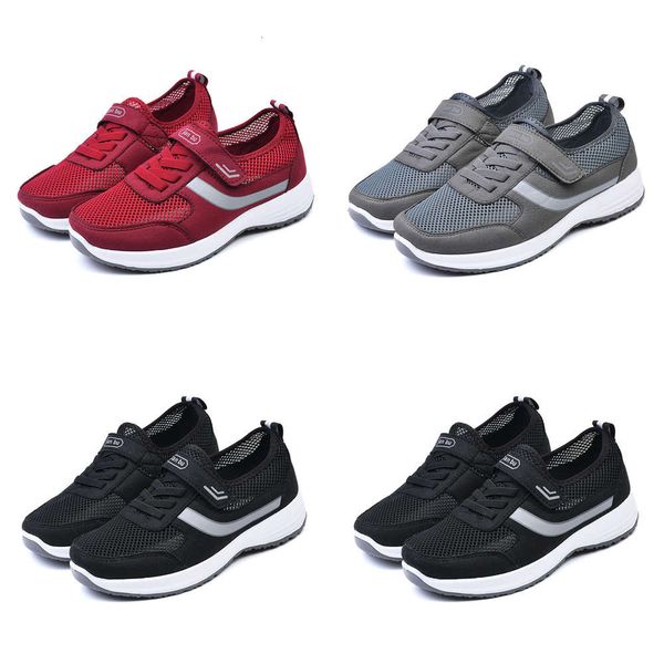 

Casual shoes 2021 new middle-aged and elderly walking net casual mom men's women's Velcro old Beijing Women's YWV5, Red