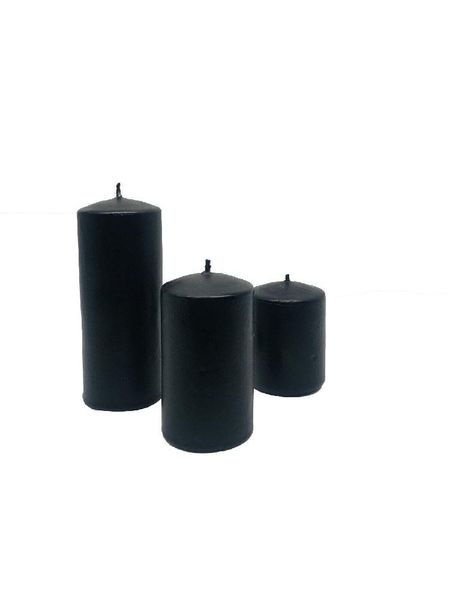 

black color- powder scented-3 cylinder candles- decorative-black candles