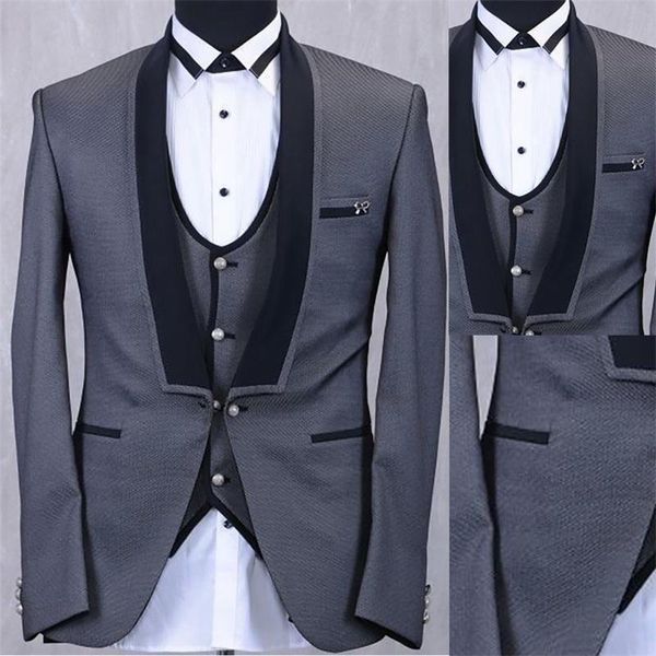 

men's suits & blazers shawl lapel one-click man groom tuxedo wedding suit blazer prom dinner (jacket + pants vest), White;black