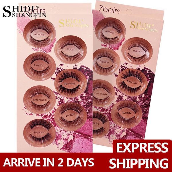 

fashion 7 pairs false eyelashes mix mink lashes makeup natural long fake eyelash cilios maquiagem1