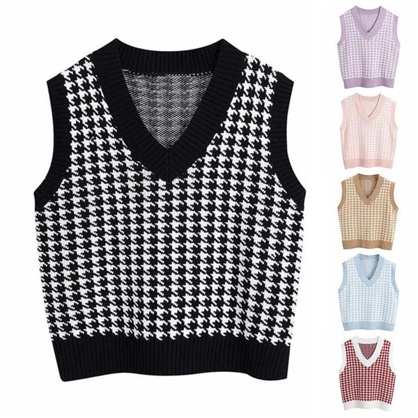 

women's vests female waistcoat chic oversize sweater women sweaters fashion loose vintage knitted winter outfits, Black;white