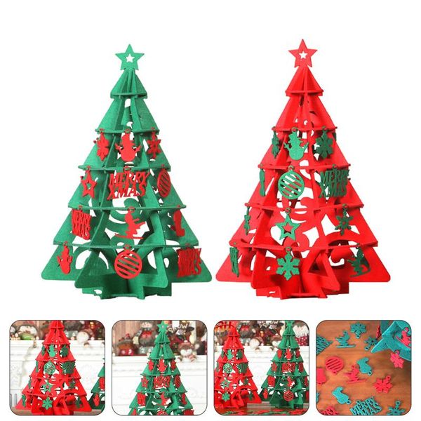 

christmas decorations 2pcs decorative felt tree model ornaments