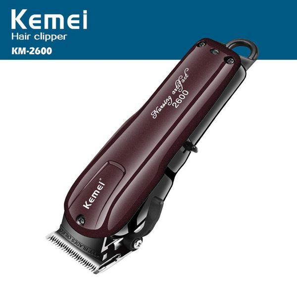 Kemei 2600 aparador de cabelo elétrico profissional barbeador de barba 100-240 v recarregável aparador de titânio faca máquina de corte durável