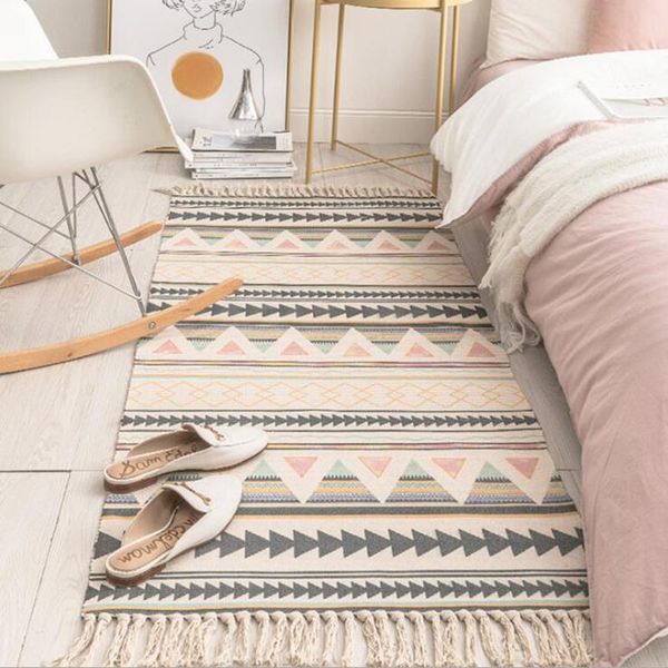 

carpets cotton soft tassel home for living room bedroom kid decorate carpet floor door mat simple nordic area rug