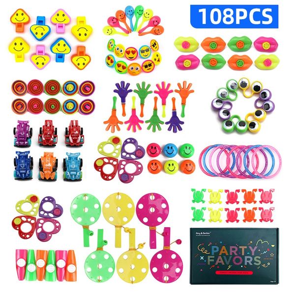 

108pcs kids birthday party favors pinata filler toy carnival prizes school classroom reward assortment set bulk toy treasure box