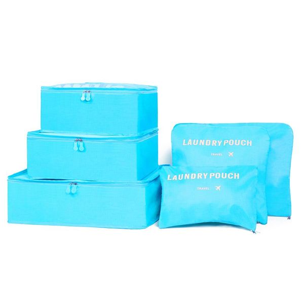 

duffel bags 6pcs/set design men and women luggage travel organizer packing double zipper waterproof polyestercubes wholesale