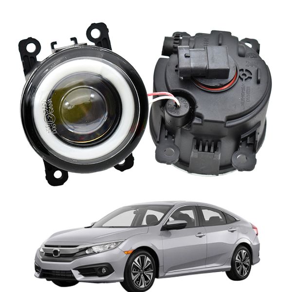 

2x led angel eye drl for honda civic sedan fc civic x 2016 2017 2018 2019 2020 led fog lights with lens daylight