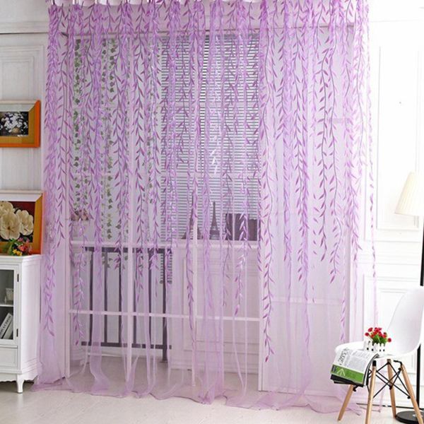 

curtain & drapes 1m*2m artistic room willow pattern voile window panel scarfs