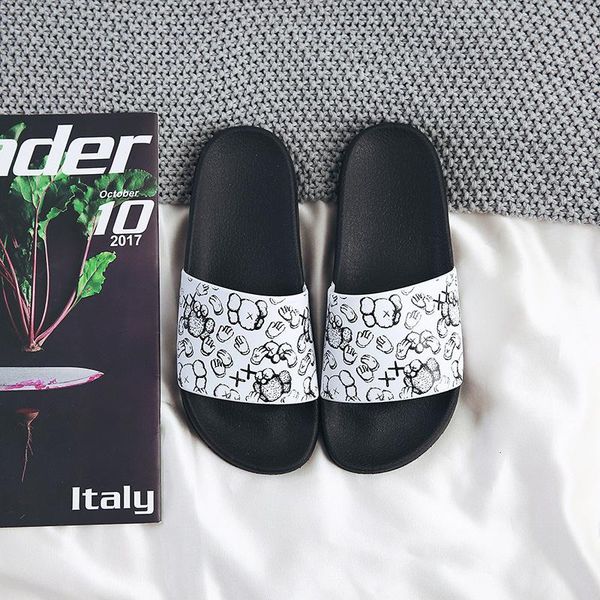 

slippers fashion women 2021 summer low (1cm-3cm) designer slides comfortable soft bottom plus size 45 shoes for, Black