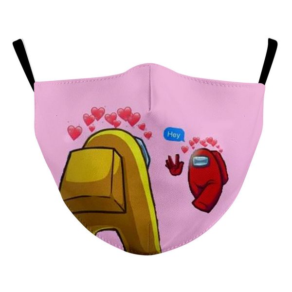 

high-quality masks 2021 3d printed fabric cute cartoon game washable fashion mask can put filter