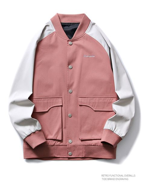 

the new 2021 trend-style work wear design baseball collar jacket, Black;brown