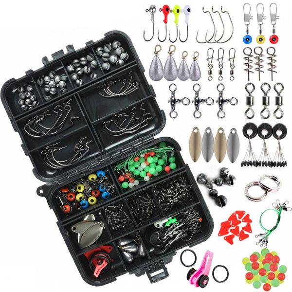 

pcs fishing accessories kit including jig hooks bass casting sinker weights set with tackle box